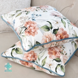 Tea garden decorative pillowcase with piping