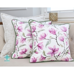 Magnolias decorative pillowcase with inset