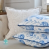 Taie d'oreiller décorative artichauts bleus avec passepoil