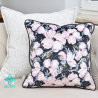 Mia decorative floral pillowcase with piping