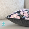 Mia decorative floral pillowcase with piping