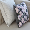 Mia decorative floral pillowcase with piping