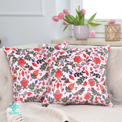 Folk garden square decorative pillowcase