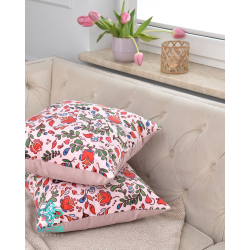 Folk garden square decorative pillowcase