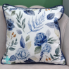 Blue roses decorative pillowcase with inset