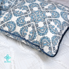 Blue mosaic decorative pillowcase with inset