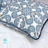 Funda de almohada decorativa de mosaico azul con inserción