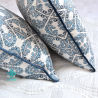 Taie d'oreiller décorative mosaïque bleue avec insert