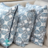 Blue mosaic decorative pillowcase with inset