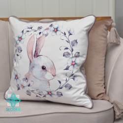 Taie d'oreiller décorative lapin rose avec insert