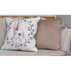 Pink bunny decorative pillowcase with inset