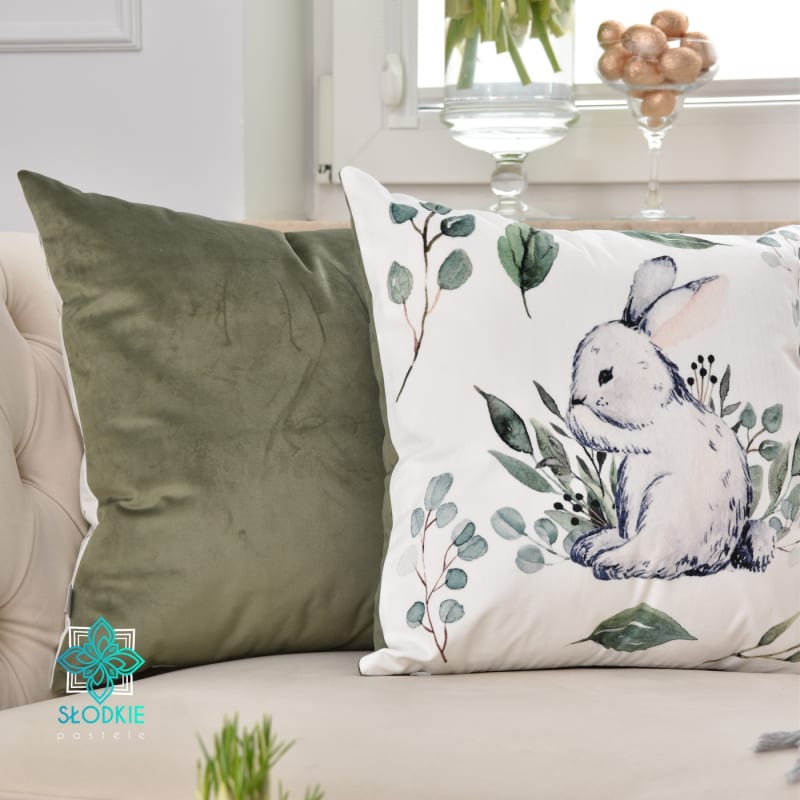 Spring Bunny vierkante decoratieve kussensloop