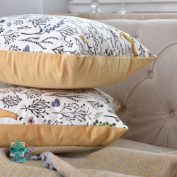 Colorful chanterelles, decorative square pillowcase