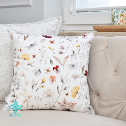 Meadow decorative pillowcase with flowers