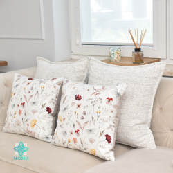 Meadow decorative pillowcase with flowers