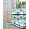 Green mosaic decorative pillowcase with inset