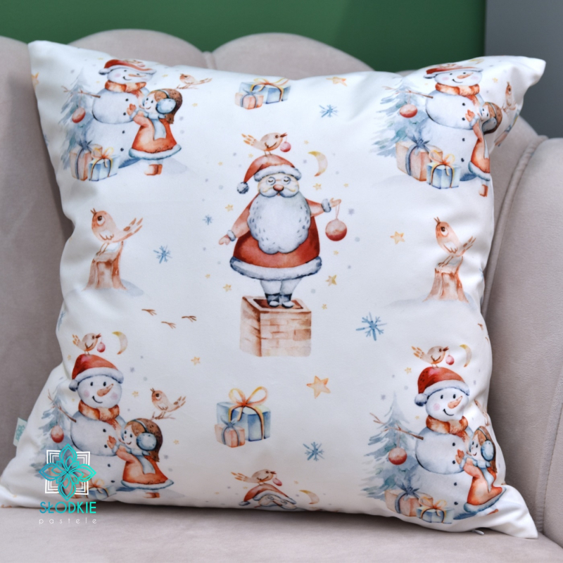 Dekoratyvinis kalėdinis pagalvės užvalkalas su Kalėdų Seneliu