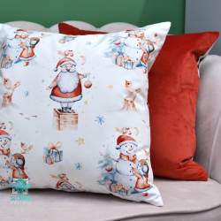 Dekoratyvinis kalėdinis pagalvės užvalkalas su Kalėdų Seneliu