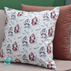 Pinguins de inverno, fronha decorativa de Natal