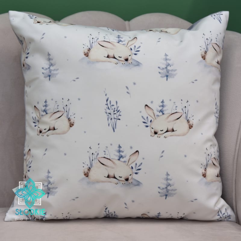 Winter bunnies, decorative Christmas pillowcase