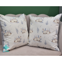 Winter bunnies, decorative Christmas pillowcase