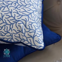 Funda de almohada decorativa cuadrada Sea Coral con inserción