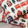 Red train decorative Christmas pillowcase