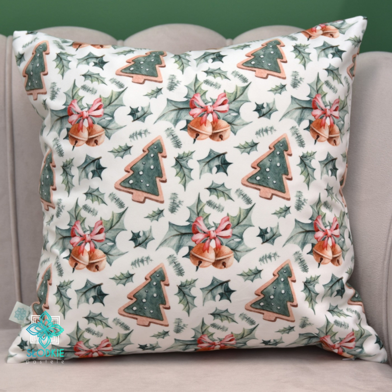 Árboles de Navidad de pan de jengibre, funda de almohada decorativa cuadrada.