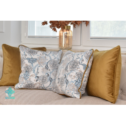 Autumn flowers decorative pillowcase with inset