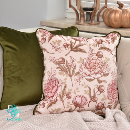Peonies in the garden decorative floral pillowcase