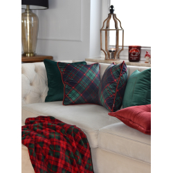 Decorative pillowcase for the holidays in green check.
