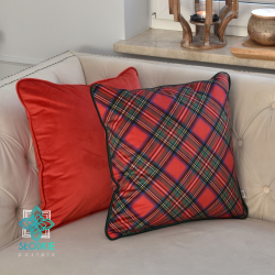 Decorative pillowcase for the holidays in red check.