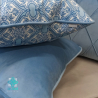 Taie d'oreiller décorative carrée à fleurs Emi Blue