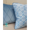 Taie d'oreiller décorative carrée à fleurs Emi Blue