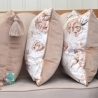 Pudros bijūnų dekoratyvinis pagalvės užvalkalas su įdėklu