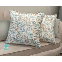 Terri decorative pillowcase with spring leaves piping