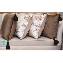 Powder peonies decorative pillowcase with inset