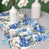 Chemin de table hortensia bleu 40x180