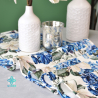 Chemin de table hortensia bleu 40x180