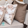 Powder peonies decorative pillowcase with inset