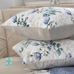 Blue bell decorative pillowcase with flowers