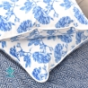 Blue Flowers square decorative pillowcase with inset