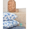 Funda de almohada decorativa cuadrada con inserto Flores azules