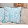 Funda de almohada decorativa con diseño de abanicos turquesas