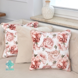 Taie d'oreiller décorative avec insert pivoines pastel